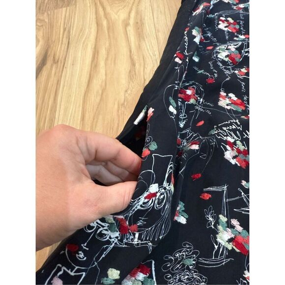 Miao Ran Printed & Embroidered Dress in Black fit XS/S - Picture 11 of 14